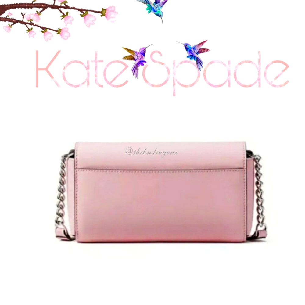 NWT Baby Pink Love Birds Crossbody Kate Spade New York Love Bag Chain Strap - Picture 11 of 16